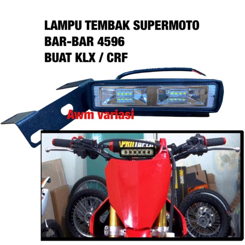 LED BAR SUPERMOTO HEADLAMP CRF KLX KTM VIAR LAMPU LED DEPAN