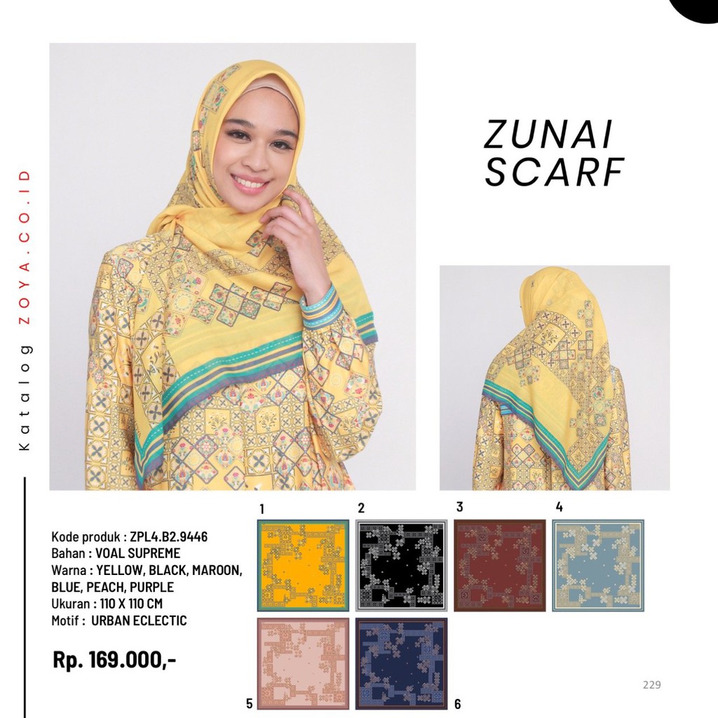 HIjab Segi Empat Pasangan Zunaira Dress ZUNAI SCARF ZOYA