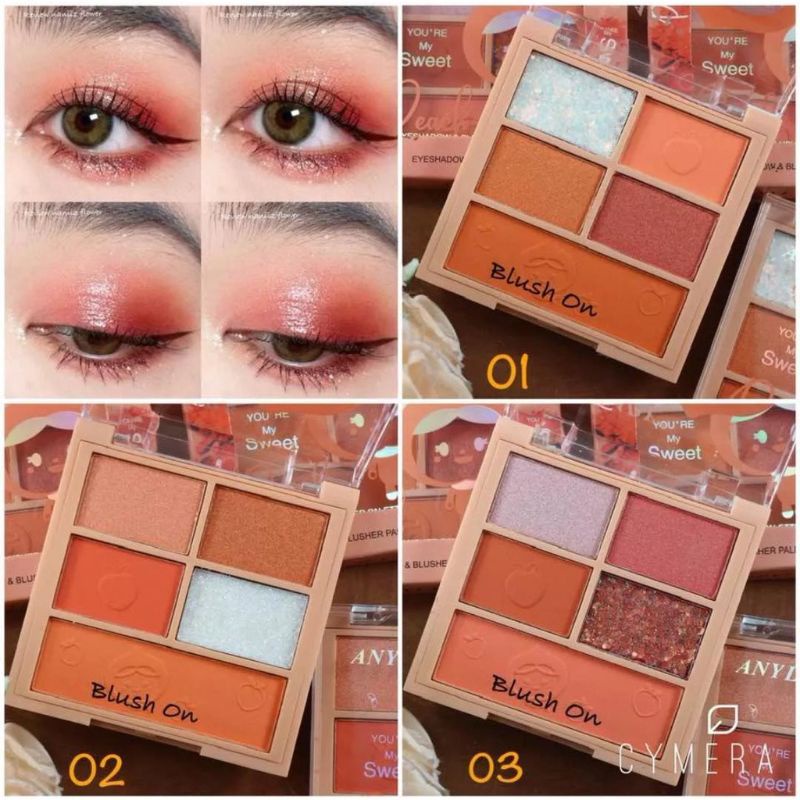 ECER!! EYESHADOW PALETTE ANYLADY YOU ARE MY PEACH SWEET EYESHADOW+BLUSHER NO. 840