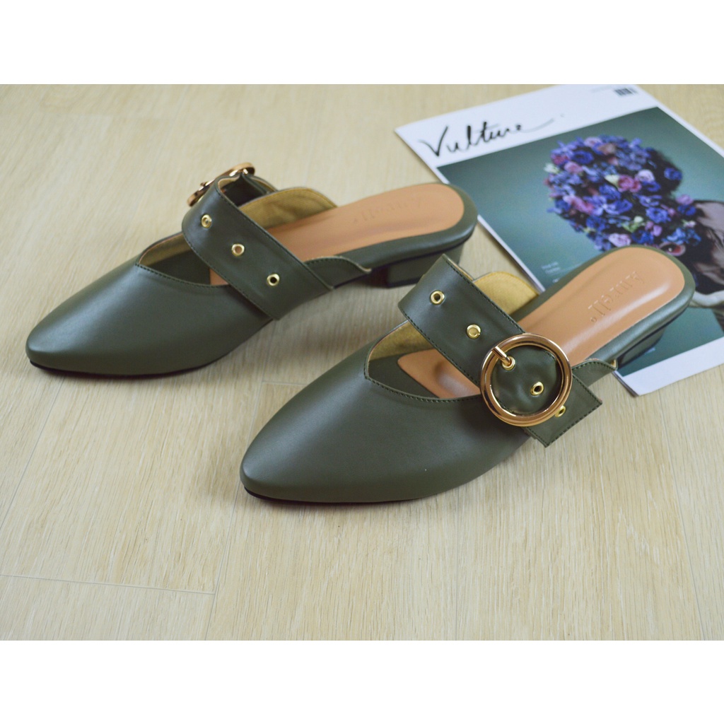 AURELL - Lanita Mules Wanita Hak 3cm Bigsize 41-46 Garansi 60 Hari