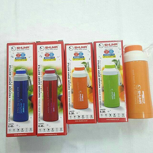 Shuma Stainless Steel Vacuum Sport Bottle 0.38L&amp;0,45L