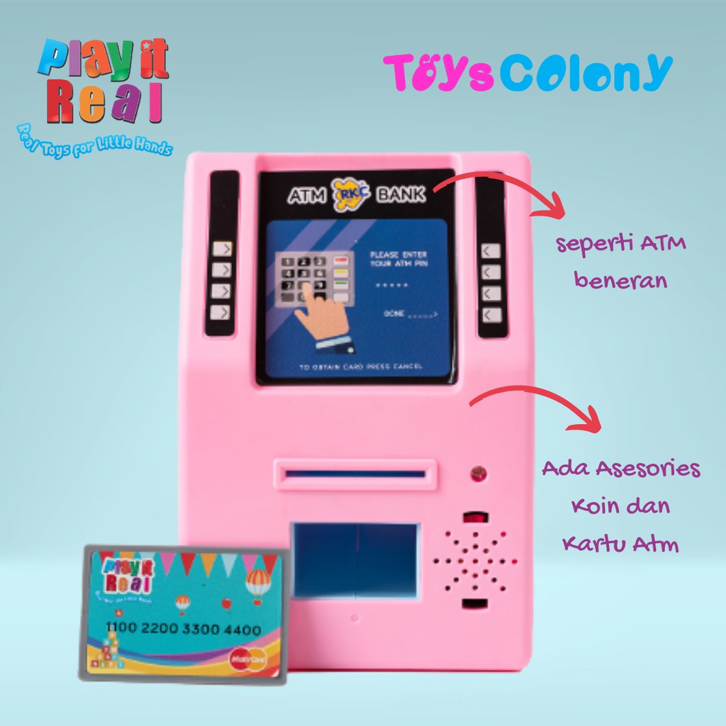 MAINAN ANAK PLAY IT REAL MINI ATM BANK RKC10018-1