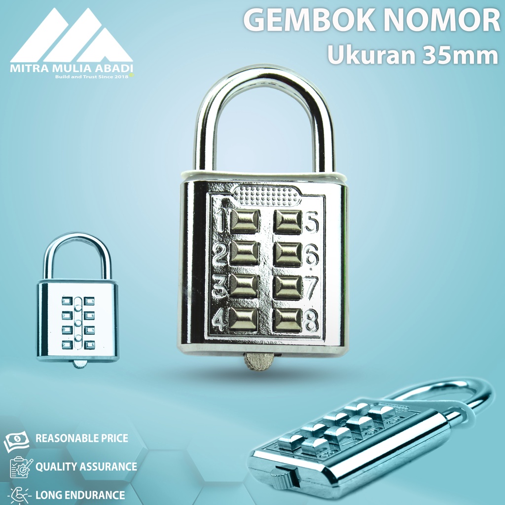 GEMBOK NOMOR PASSWORD 8 DIGIT/ GEMBOK DIGITAL GEMBOK KOPER