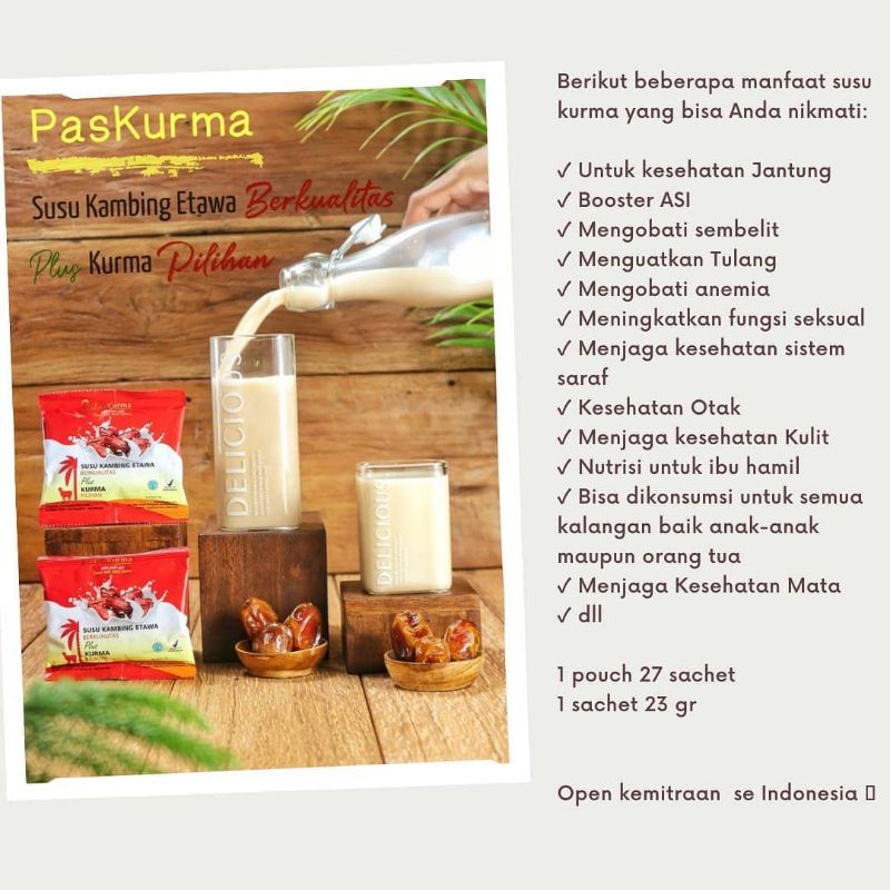 

Susu Kambing Etawa Plus Kurma Premium Pas Kurma untuk Obat Diabetes, Jantung, Pernapasan, Antibody, kolesterol, stroke