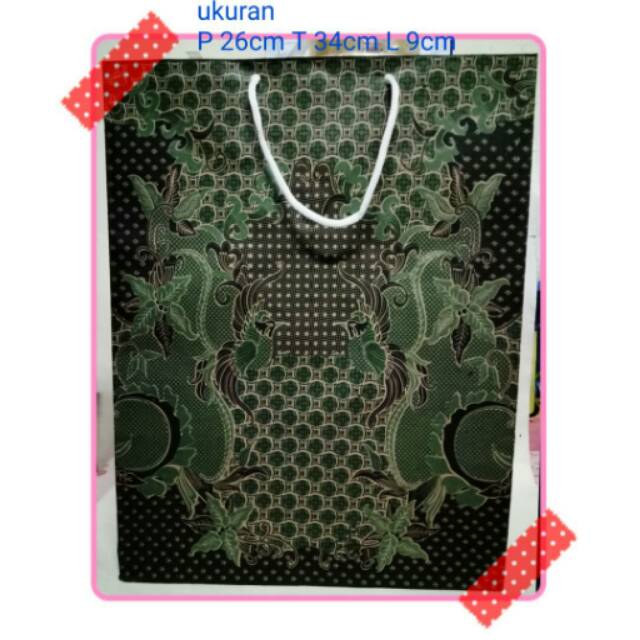 Tas tengteng kertas batik hijau goodybag Paper Bag batik ...