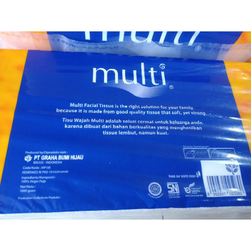 Tissue Facial MULTI 1000gr /Multiuse white tissue 1 kg/ tisue wajah serbaguna multi 1000 gr/tisu 1kg