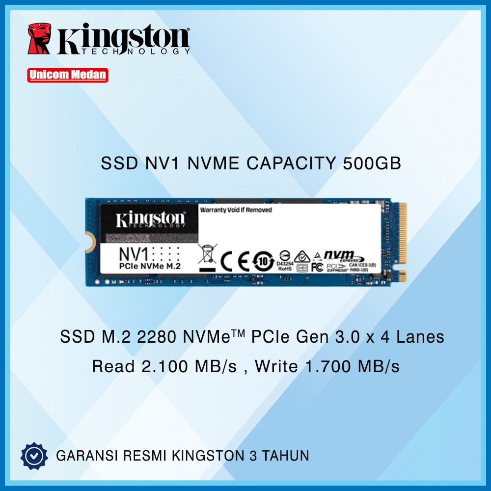 SSD NV1 NVME KINGSTON 500GB PCIE GEN 3.0 x 4