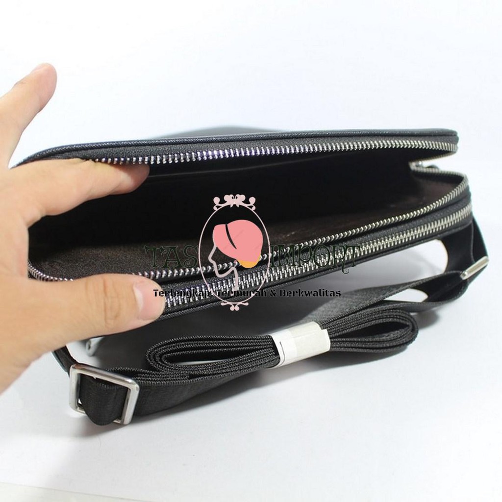 Baru TAS SELEMPANG PRIA KANTOR CASUAL IMPORT BRANDED | AIGNER 651 BLACK
