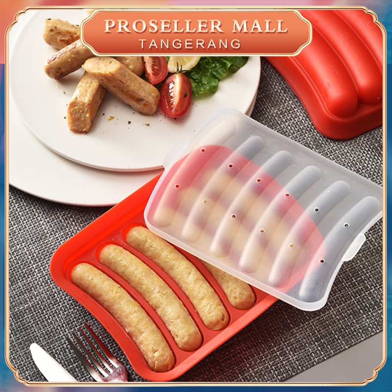 【6 Rongga】Cetakan Sosis Ham Hot Dog Telur / Cetakan Sosis Silikon / Silicone Sausage Mold