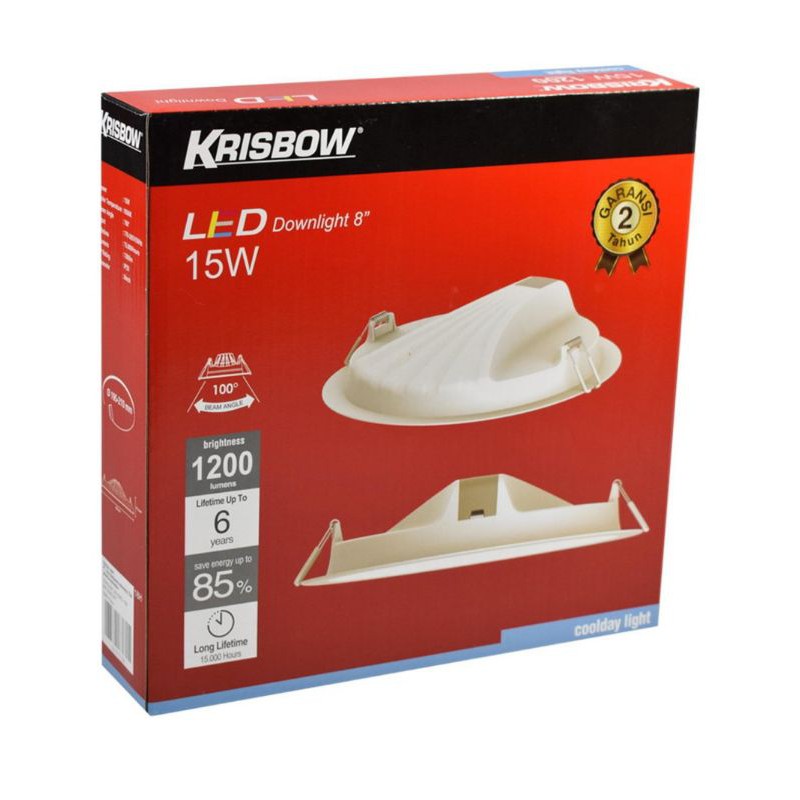 Krisbow Lampu Downlight Led 8 Inci 15 watt
