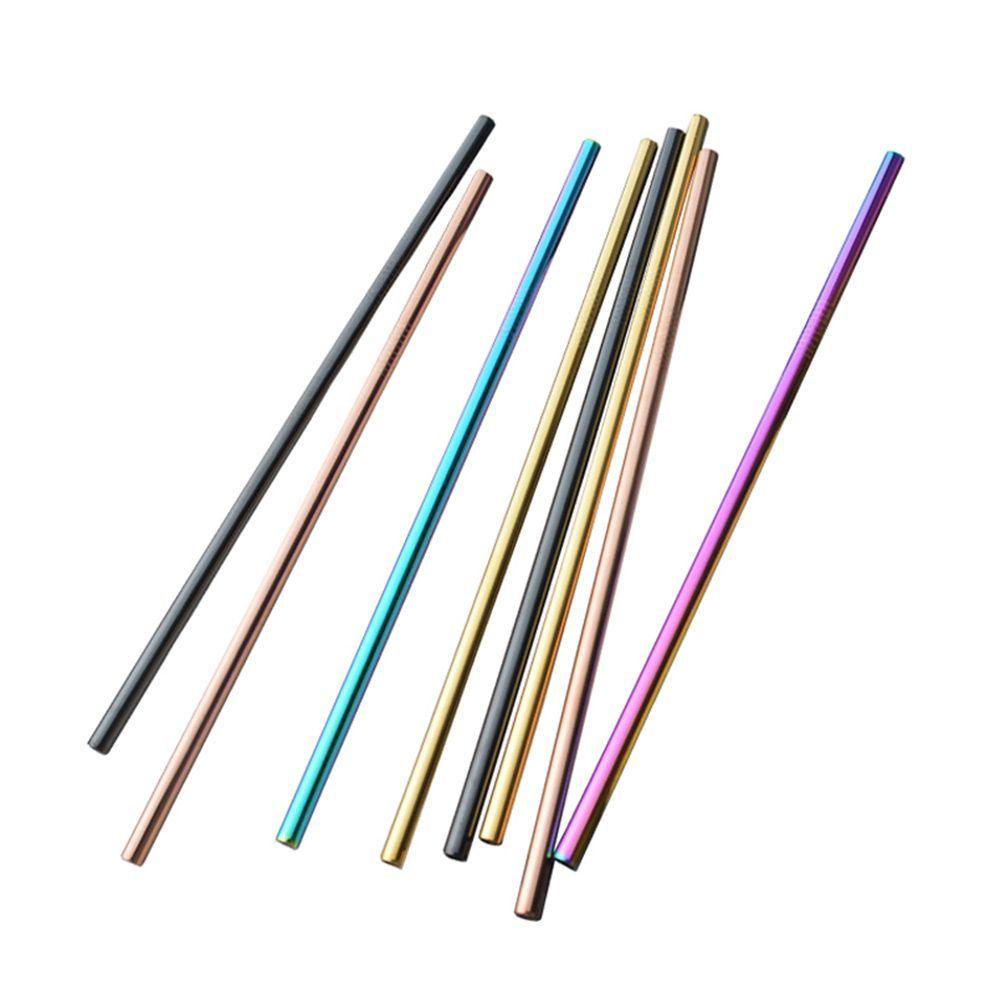 Top Drinking Straw Metal Bar Bisa Dicuci Lurus Bengkok