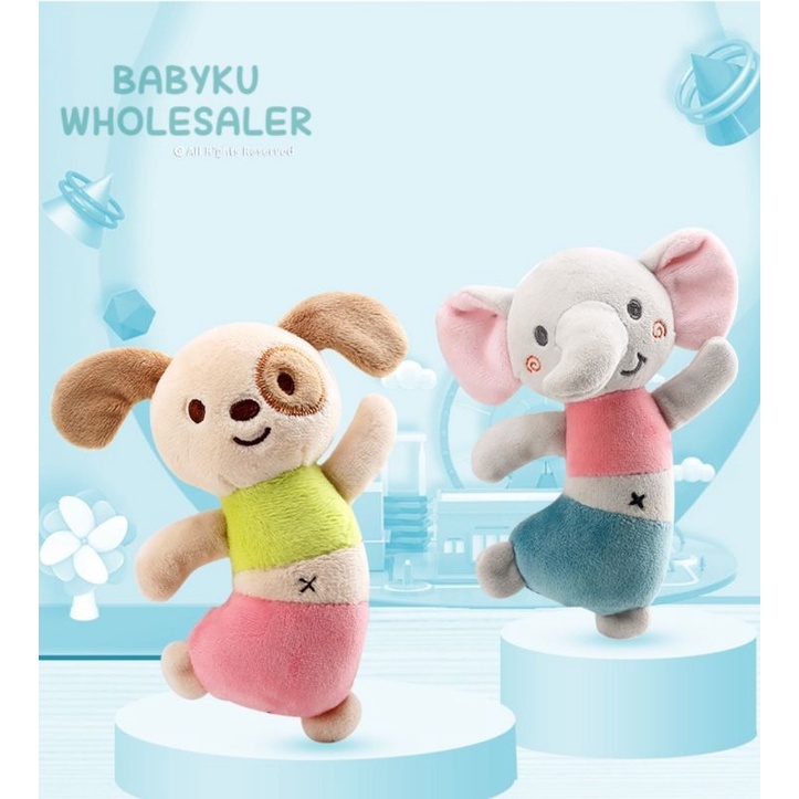 Mainan boneka tangan genggam bayi bunyi kerincing / Baby rattle stick