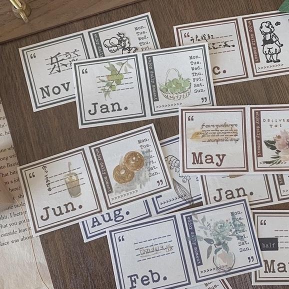 

(BISA COD) Yi Dream House Vintage Label Paper TERLENGKAP Kode 604