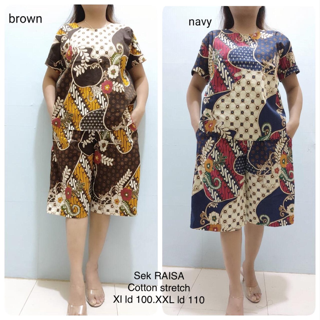pakaian wanita setelan kulot batik RAISA.katun stretd premium