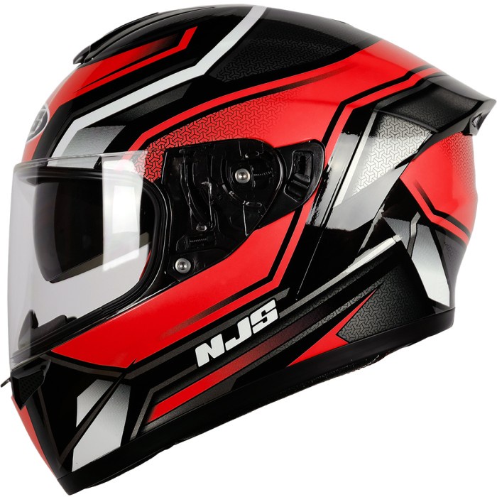 NJS ZX-1 ZENITH Hitam - Merah Gloss/Doff - Helm Full Face