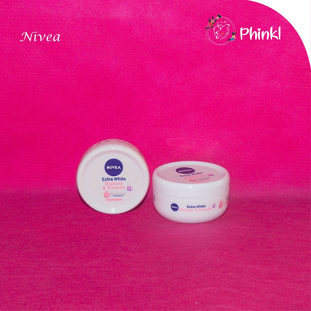 `ღ´ PHINKL `ღ´ NIVEA extra white radiant &amp; smooth CREAM 50ML  hand and body lotion pelembab