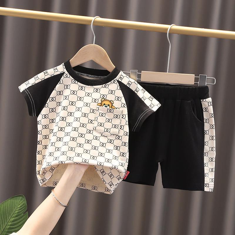 setelan kaos baju anak laki laki celana pendek bahan adem atasan impor fashion import-3