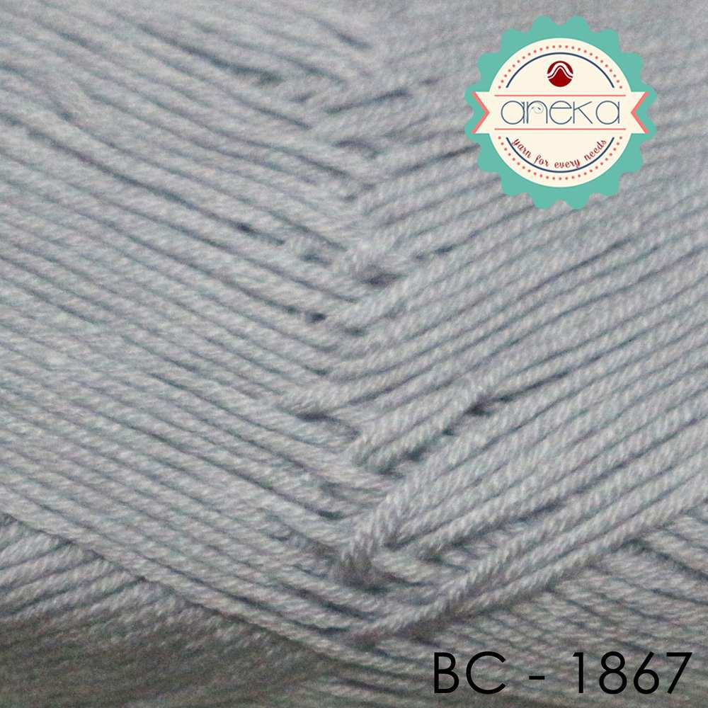 Benang Rajut Katun Bambu / Bamboo Cotton Yarn 2 - 1867 Abu Muda