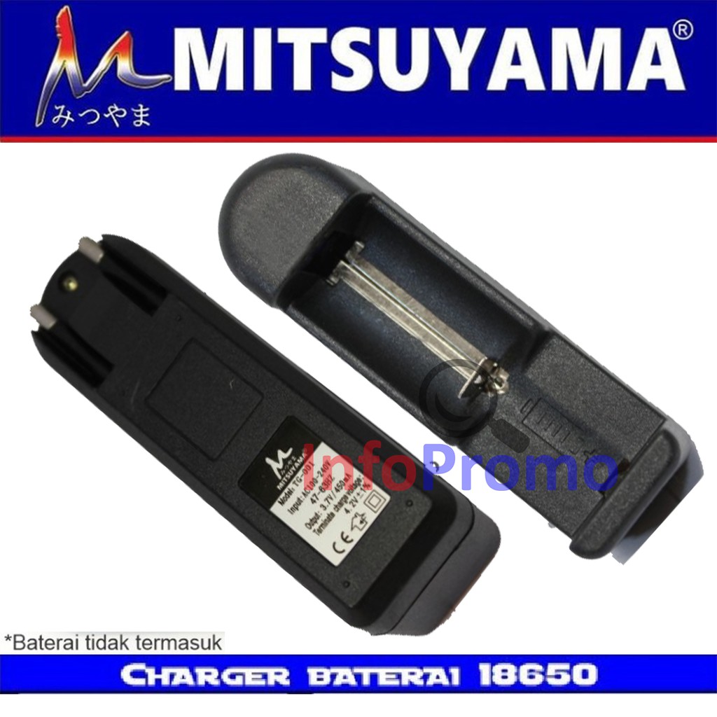 Paket Charge Baterai 18650 1 Slot dan Ultra Power 8000mAh Mitsuyama CHG-18650 MS-18650 Original