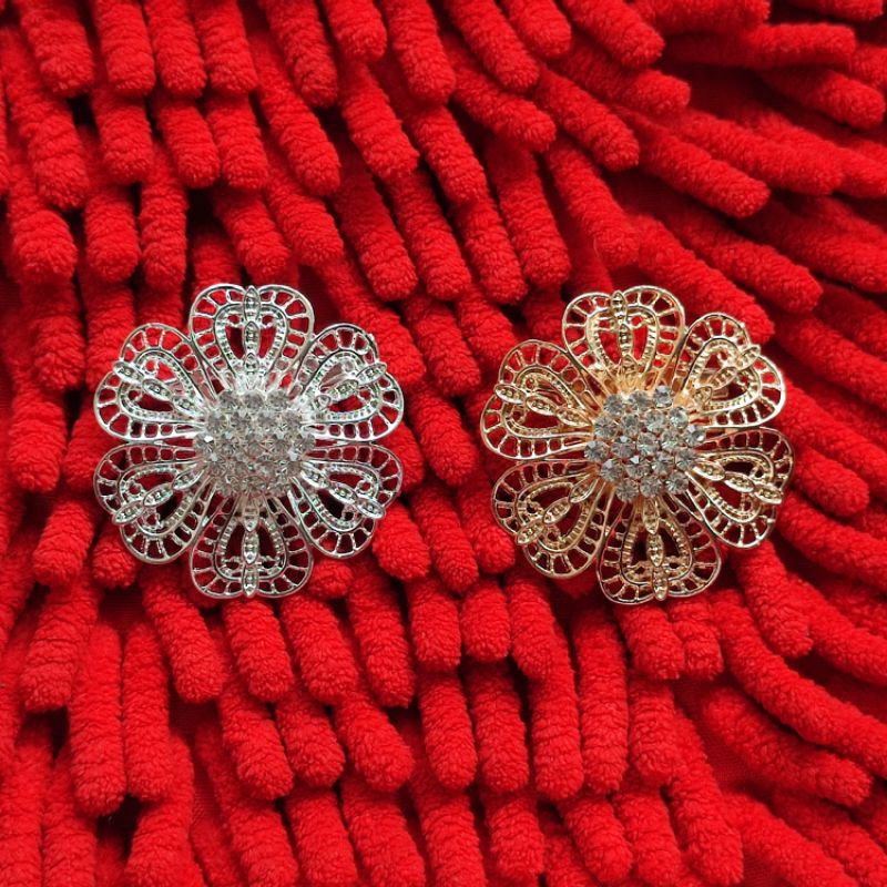 H1278 Bros kebaya 4 cm warna silver putih dan rosegold aksesoris wanita aksesoris kebaya wisuda mode