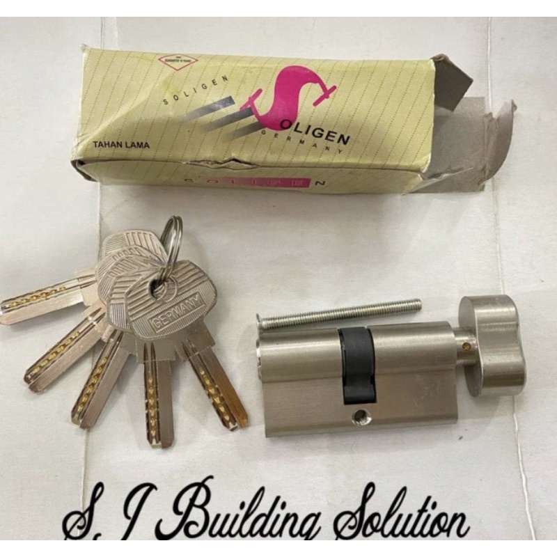 Silinder kunci pintu SOLIGEN GERMANY KNOB Putar Kuningan Tahan Lama
