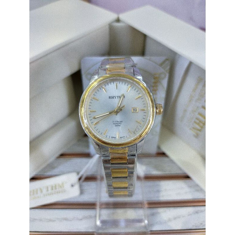 ( ORIGINAL ) Rhythm GS1610S Jam Tangan Stainless Steel / GS 1610 S