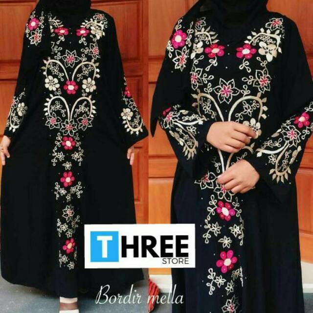 Abaya motif kembang