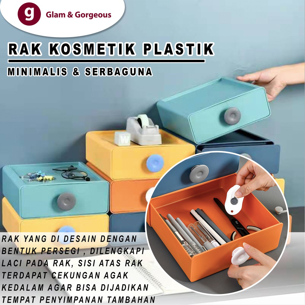 Rak Kosmetik Plastik Kamar Mandi Serbaguna Minimalis PB002