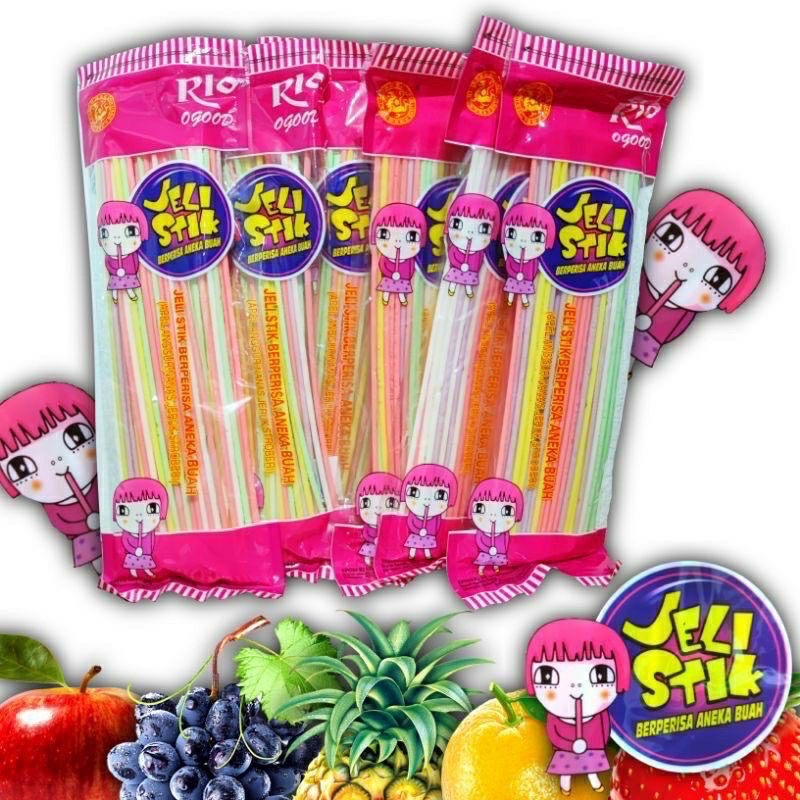

Jeli Stik PANJANG Aneka Rasa Buah isi 50 pcs