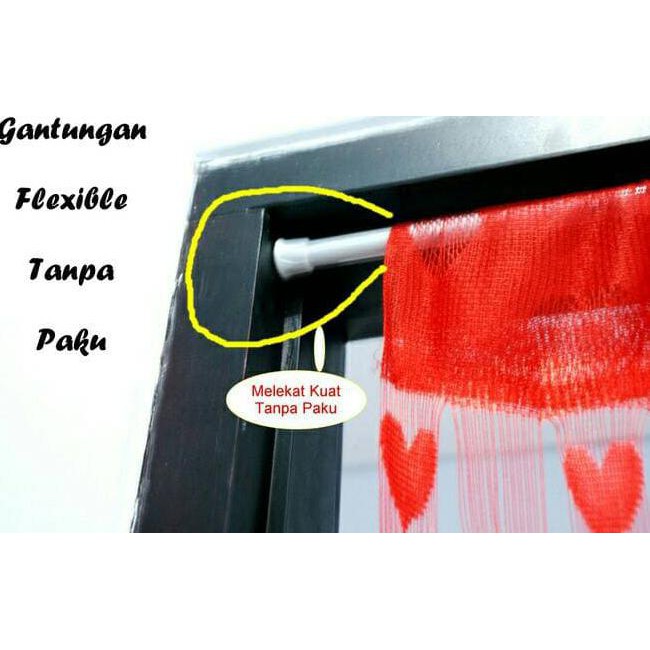 Tongkat Tirai Tiang Horden Gorden 135Cm 250Cm 