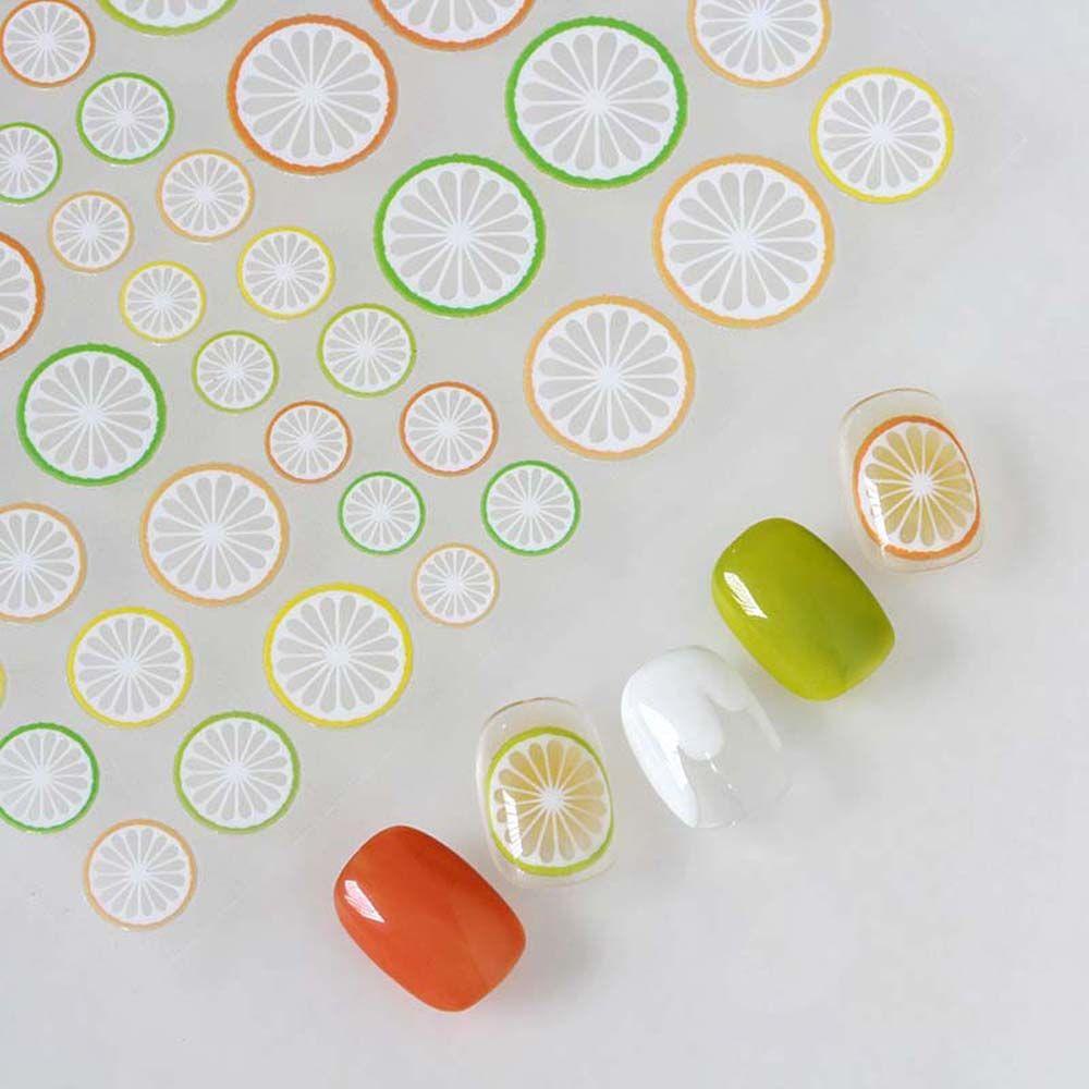 Agustinina Fruits Nail Sticker Musim Panas Self-adhesive Cherry Kuning Nail Art Dekorasi