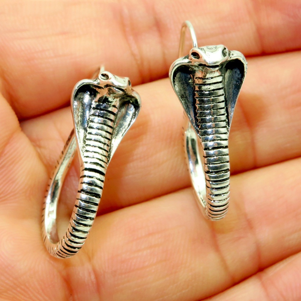 Hu Hu Hu Hu Hu Alat Bantu Pasang Kacamata♡ Anting Kait Gantung Desain Ukiran Ular Kobra Gaya Vintage Untuk Wanita