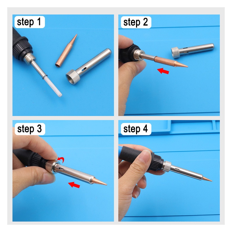 【5 PCS】Ujung Solder Logam Tembaga/Mata Solder Station Tembaga Murni/Mata Solder Tembaga