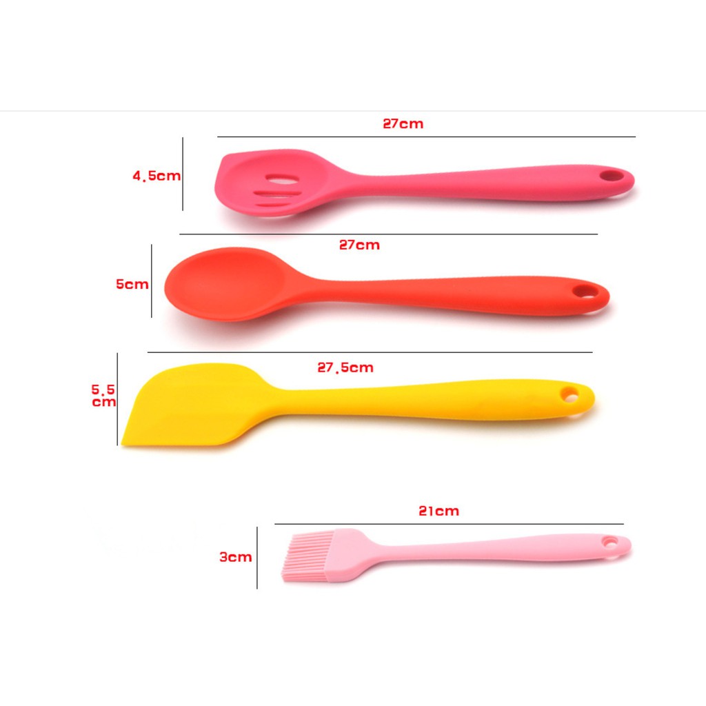 Sillicone Utensil Set 10 Pcs / Peralatan Masak Sutil Spatula Silikon Dapur Warna Warni