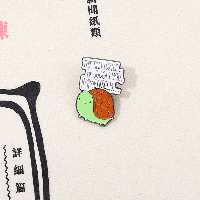 Bros Pin Enamel Bentuk Hewan Kura-Kura Untuk Aksesoris Pakaian
