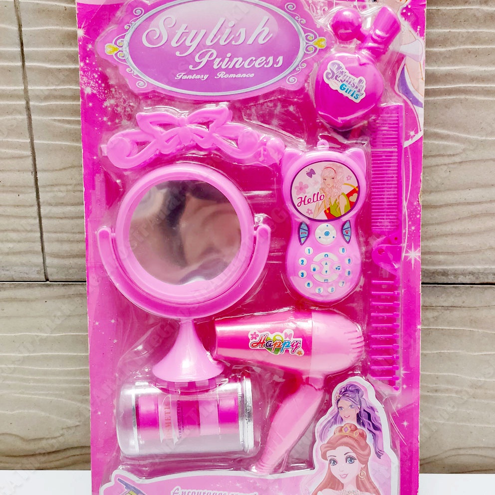 STYLISH PRINCESS SET MAINAN SALON HAIR DRYER SISIR CERMIN DANDAN RIAS