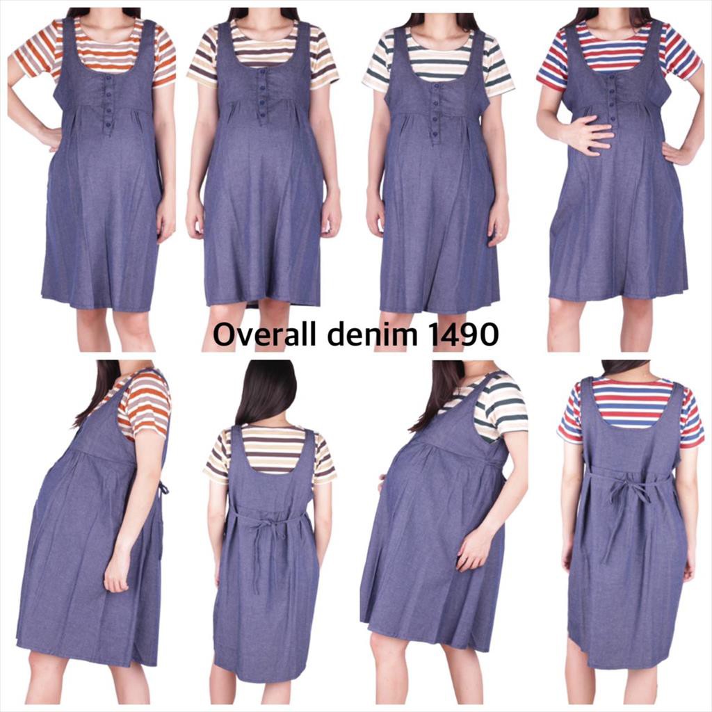 Baju Hamil Overall Denim 1490 plus inner