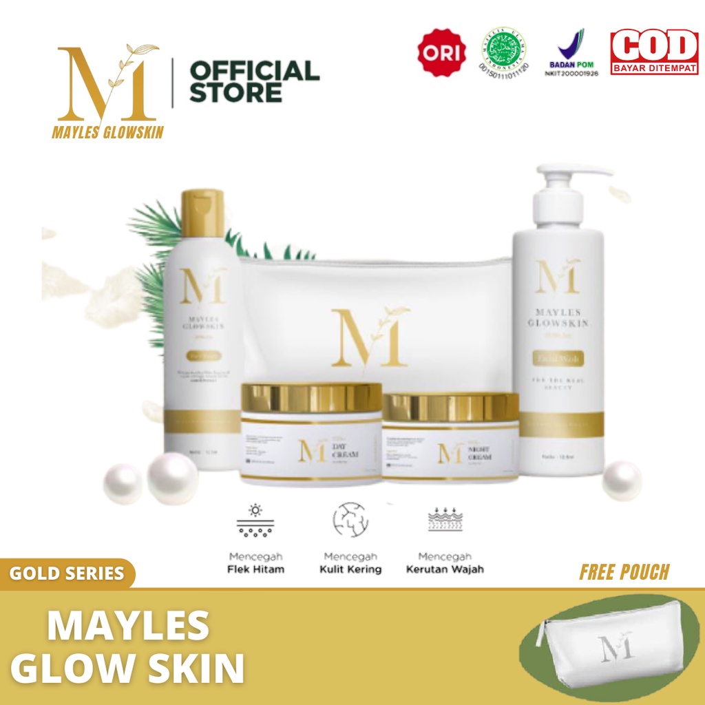 SKINCARE CEWEK MAYLES GLOWSKIN MUTIARA/PAKET GOLD SERIES / MAYLES GLOWSKIN / SKINCARE MAYLES GLOWSKI