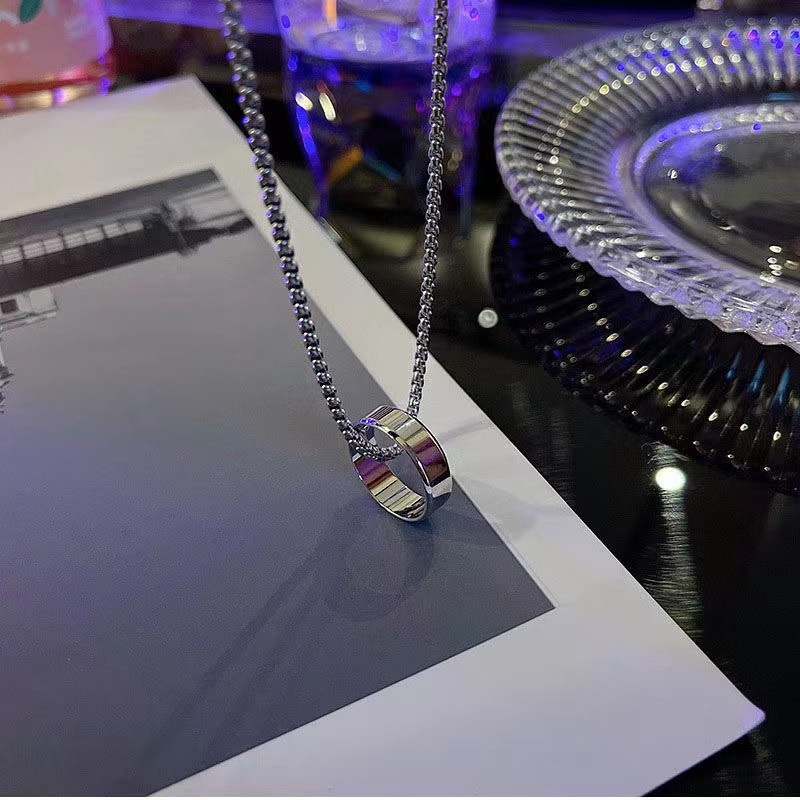 Kalung Rantai Klavikula Dengan Liontin Dua Fungsi Gaya Hip-Hop Untuk Pasangan
