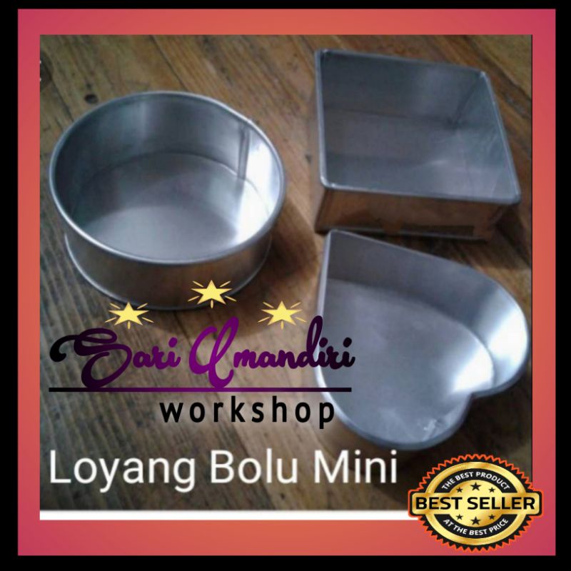 Loyang kue Bolu Mini ukuran 10x4cm/loyang bolu/mini/loyang hati mini/loyang bulat mini/loyang kotak 
