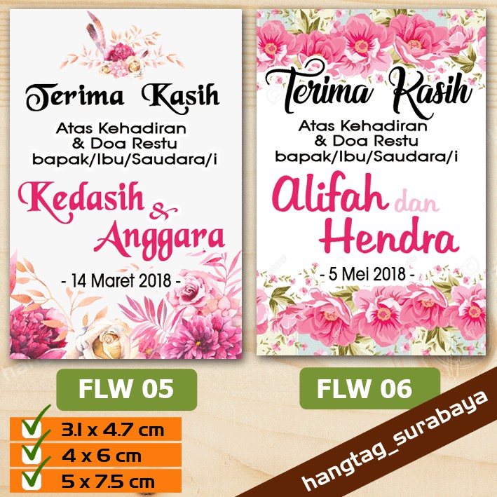 Kartu Ucapan Terimakasih/Tag souvenir/kartu ucapan/ kartu terimakasih/ kupon souvenir