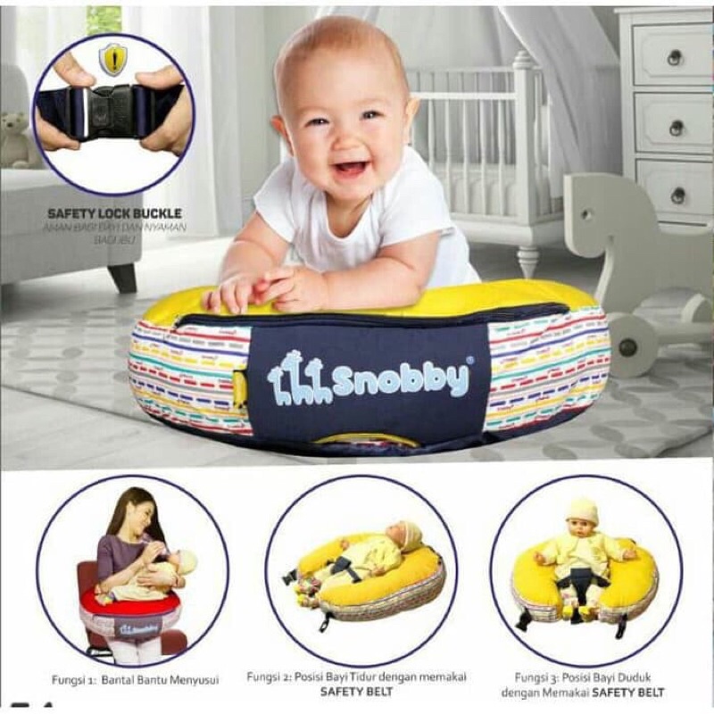 Snobby TPB 1624 LINE SERIES Bantal menyusui 3 in 1 BANTAL BAYI MENYUSUI MULTIFUNGSI MOTIF LINE SERIES