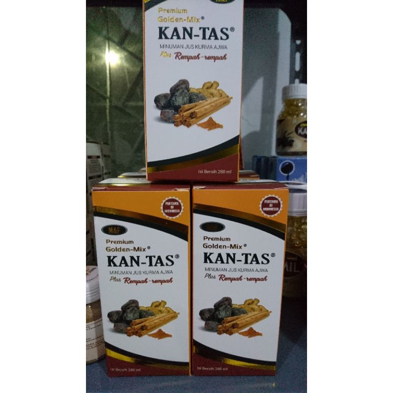 

premium Golden mix Kan-Tas minuman jus Kurma Ajwa plus Rempah 280 ml untuk Kanker