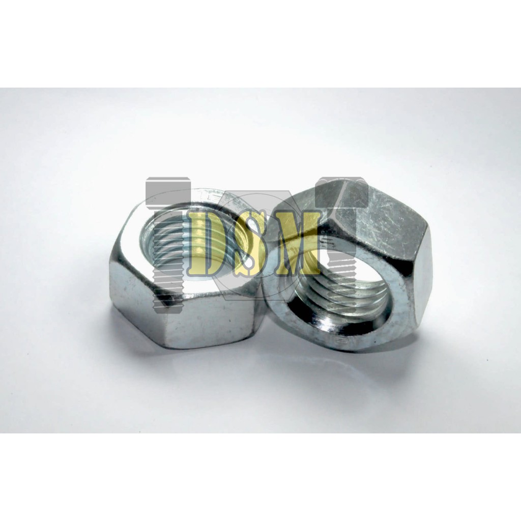 Mur / Hex Nut M16 Galvanis Putih Pitch 2,0 Kunci 24