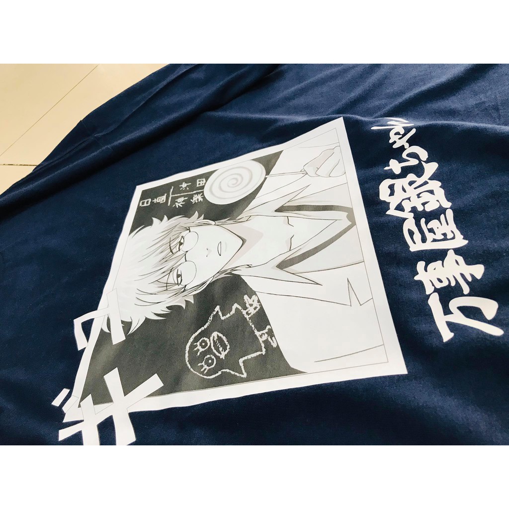Oversized Gintama Sakata Gintoki Streetfashion Tshirt Kaos Anime Manga Shiroyasha Streetwear