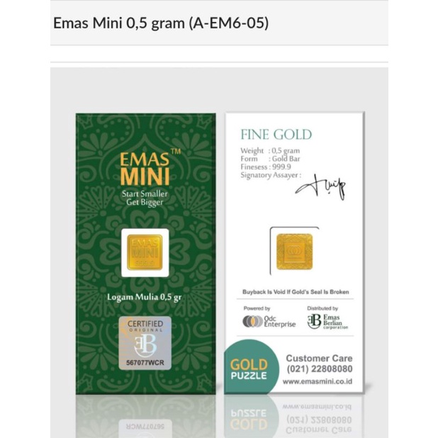 LM Emas mini 0,05 gr biasakan baca deskripsi
