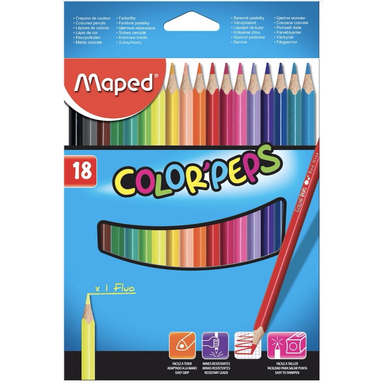 

PENSIL WARNA MAPED COLORPEPS 18 CLASSIC PANJANG COLORING PENCIL LONG ANAK SD TK ALAT MEWARNAI GROSIR LUSIN ECER MURAH MEWARNAI MENGGAMBAR