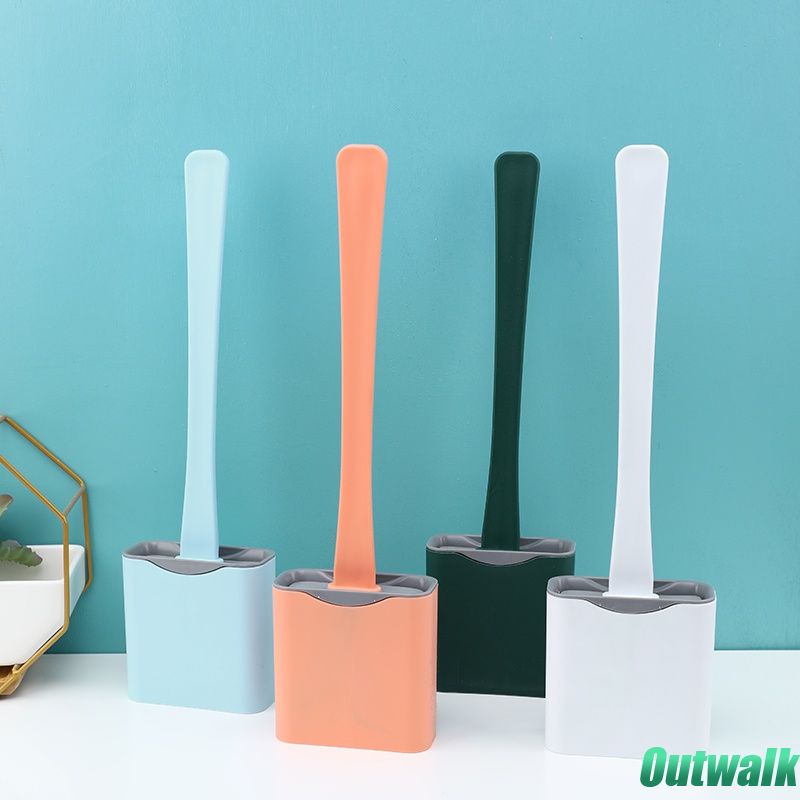 Set Sikat Pembersih Toilet Bahan Silikon Dengan Holder