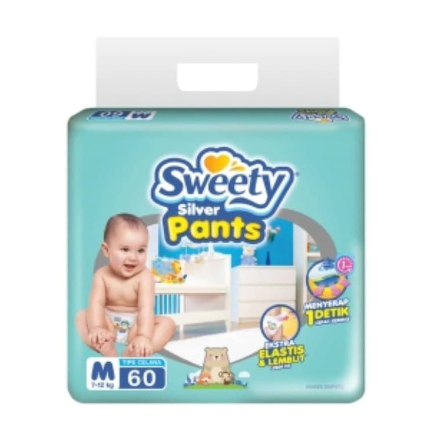 Sweety Silver Pants M 60 Diapers 7 - 12kg Popok M60 Celana Bayi Pampers