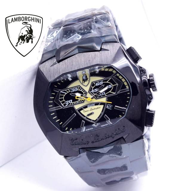 Jam Tangan Pria Sporty Lamborghini Crono Off Case Black